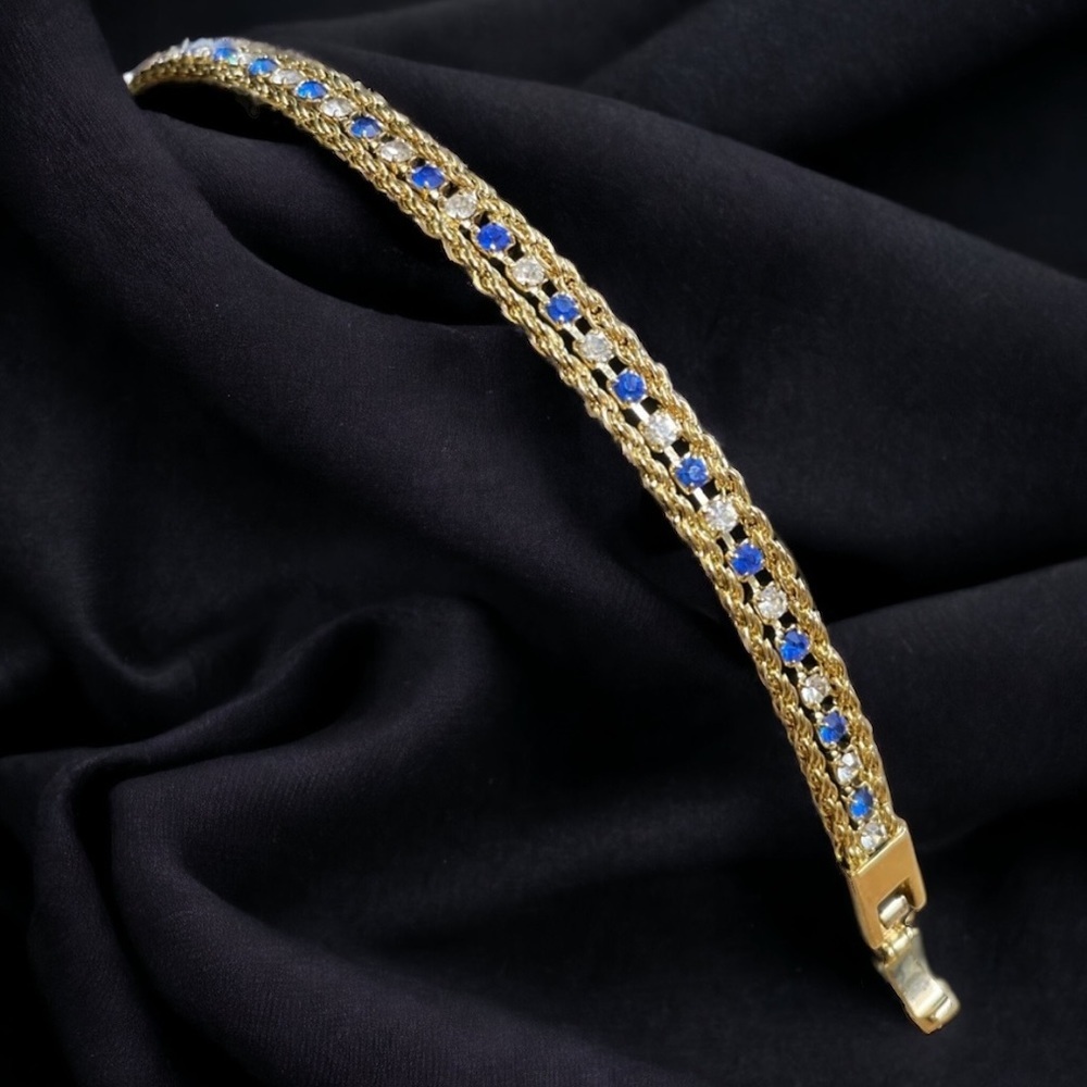 Vintage Deadstock 10KT Gold Filled Bracelet with Prong Set Quartz Crystals